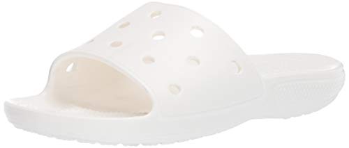 Crocs Classic Slide, Sandali a Punta Aperta Unisex-Adulto, Bianco (White 100), 41/42 EU