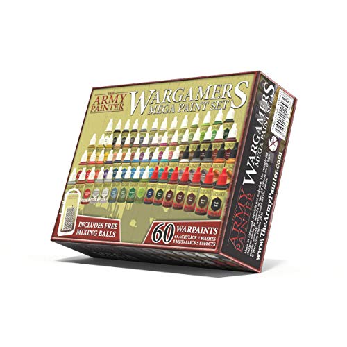 The Army Painter 🖌 | Wargamers Mega Paint Set 60 | Colori per Miniature | 60 Colori acrilici e 100 Palline da miscelazione per Wargames, Roleplaying e Pittura di Miniature | Colori per hobbistica