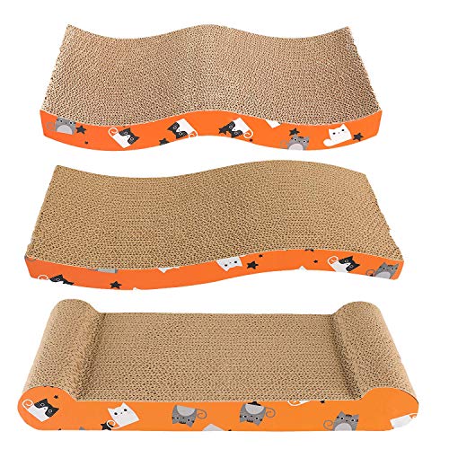 Frondent Tampone per Graffi di Gatto, Scratch Cat da 3 Pezzi con Catnip Organico, Cuscino da Salotto Cat Scratcher