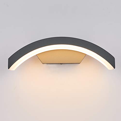Topmo-plus Spot da parete a LED da 24W lampade esterne Applique in alluminio/PC IP65 impermeabile/Osram SMD lampadina Terrazza/Giardino/Corridoio / 27 cm grigio (bianco caldo)