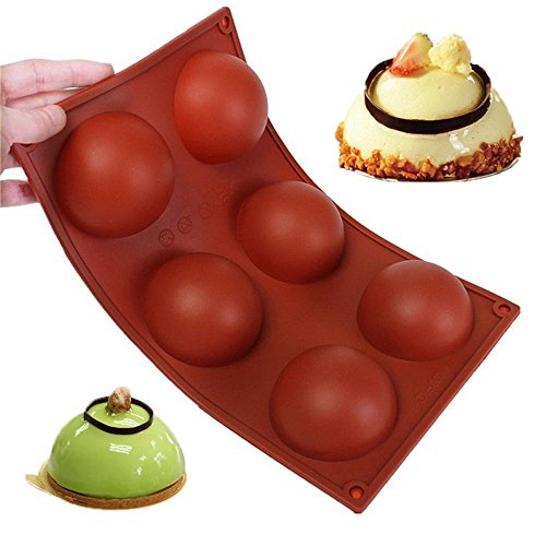 Wady grande 6�demi-spheres Stampo in silicone piatto antiscivolo Rsistant torta di cottura