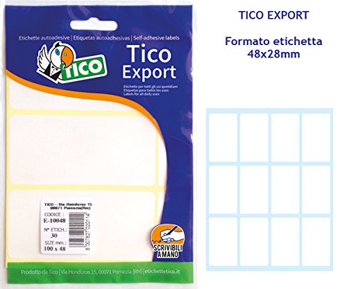 Tico E-4828 Export Etichetta da 48x28 mm, 120 Etichette
