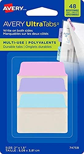48 linguette adesive versatili 50,8 mm (rosa, viola, blu) – pastello, 48 Pezzi