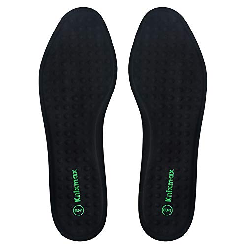 Knixmax Uomo Donna Solette Memory Foam molto morbide Confort Suole Scarpe per Stivali da Lavoro e Passeggio, Sport Solette per Assorbimento Degli Urti e Ammortizzazione per Piedi, 47 EU Gel negro