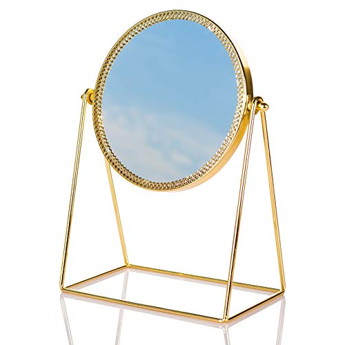 Dawoo Specchio da Toeletta Dorato per Specchiera per Il Salone di Bellezza della Camera da Letto