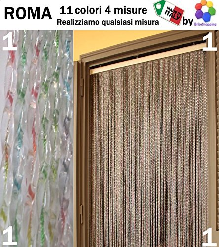 TENDA MOSCHIERA ZANZARIERA PVC ROMA 11 COLORI 4 MISURE MADE IN ITALY By BricoShopping (cm 120x230h, (1) Multicolor)