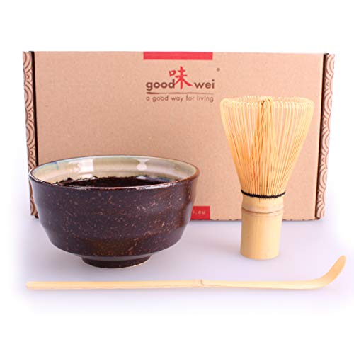 Goodwei Set di tè Matcha Giapponese (Marrone)