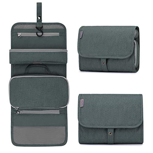 Wind Took Beauty Case Unisex Beauty Case da Viaggio Appendibile Beauty da Viaggio Trousse da Toilette Beauty Case Grande Wash Bag Impermeabile Grigio