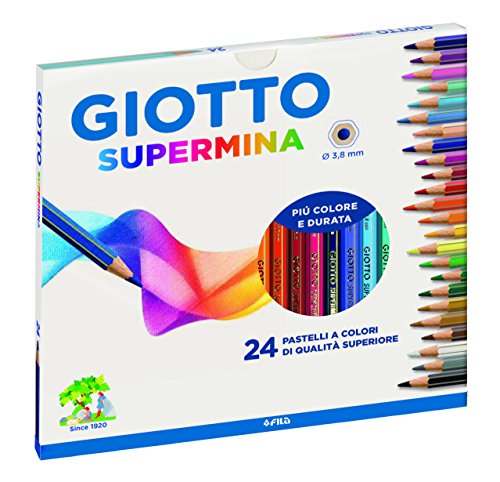Giotto- Fila Astuccio 24 Supermina Diametro Mina 3,8Mm Pastelli A Matita Gioco 118, Multicolore, 8000825235818
