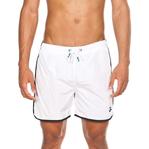 Arena M Team Stripe Boxer, Pantaloncino da Mare Uomo, Bianco (White), S