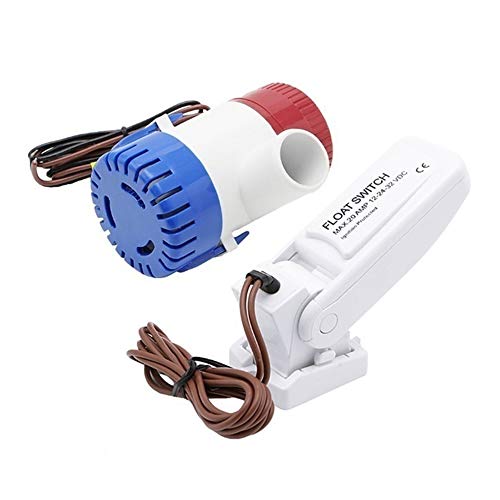 Carrfan 12 V 1100 GPH Automatico Pompa di sentina Interruttore Galleggiante Interruttore sentina Interruttore sensore di Flusso per Pompa dell'Acqua elettrica