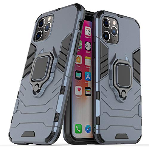 jaligel Cover per iPhone 11 PRO Max Custodia con Supporto Sottile Custodia con Paraurti in TPU Morbido Antiurto AntiGraffio Protettiva Cover per iPhone 11 PRO Max da 6,5 Pollici - Blu