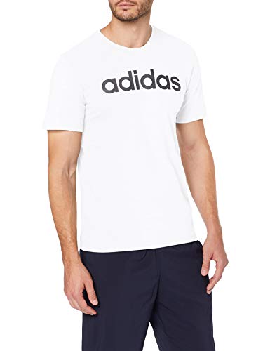 adidas Essentials Linear T-Shirt T-Shirts, Uomo, White/Black, 2XL