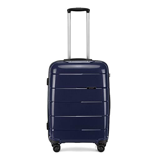 Kono Trolley Bagaglio a Mano Rigida Premium Polipropilene Valigia con TSA Lucchetto e 4 Ruote Girevoli (Marina Militare, S (56cm - 38L))