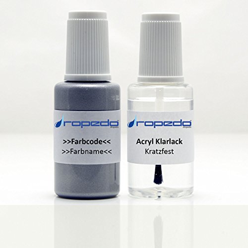 dropedo Marcatore a Vernice per Mazda 32S Galaxy Grey 20 ml + Vernice Trasparente 20 ml