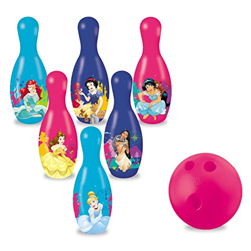 Mondo Toys - Set da Bowling Princess per bambini - INCLUDE 1 palla e 6 Birilli  tema Princess - giocattoli di Sport - gioco per bambini 2 3 4 Anni - 28412