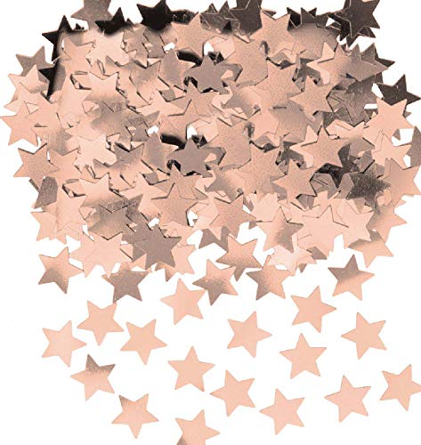 amscan-9903473 Rose Gold Coriandoli con stelle lucide, color oro rosa metallizzato, 14 g, confezione da 1, 11012188