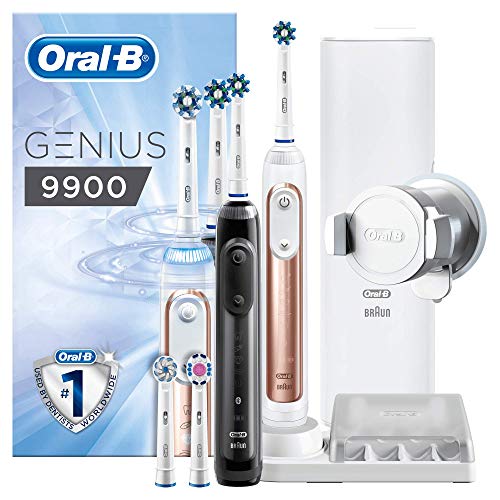 Oral-B Genius Rose Gold 9900 Spazzolini Elettrici Ricaricabili, Confezione da 2 Spazzolini