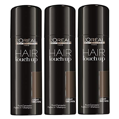 3 x LOREAL Hair Touch Up Spray Light Brown 75ml