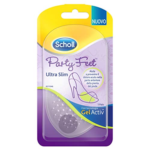 Scholl Party Feet Ultra Slim Cuscinetto in Gel Pianta del Piede Trasparente, 1 Paio