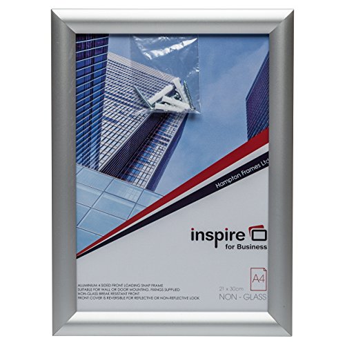 Hampton Frames SNAPA4S - Cornice portafoto a scatto con certificato, formato A4, 21 x 30 cm, colore: Argento