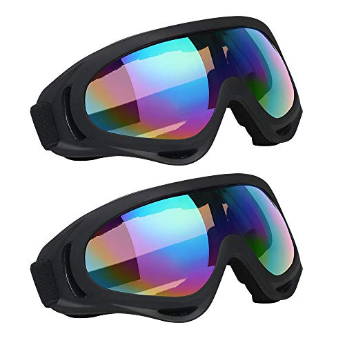 Vicloon Professionale Occhiali da Sci, Confezione da 2 Occhial UV Protection Sunglasses, Antivento Occhiali da Neve, per Uomini e Donne