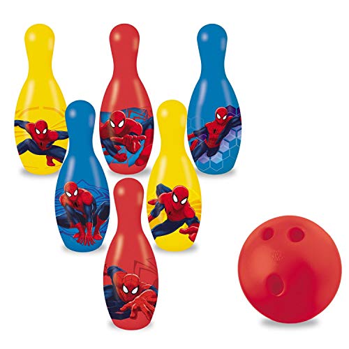 Mondo Toys - Set da Bowling Spiderman per bambini - INCLUDE 1 palla e 6 Birilli  tema Spiderman - giocattoli di Sport - gioco per bambini 2 3 4 Anni - 28075