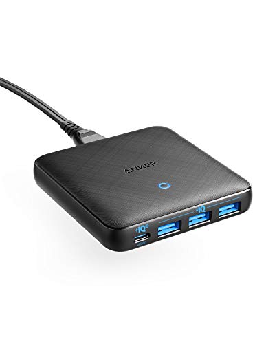 Anker PowerPort Atom III Slim USB-C Caricatore 65 W 4 porte PIQ 3.0 & GaN con ingresso USB-C da 45 W, per MacBook, USB C Laptop, iPad Pro, iPhone, Galaxy, Pixel e molto altro