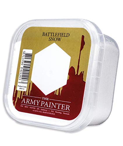The Army Painter 🖌 | Battlefield Snow | Materiale per Basette | Sabbia Colorata per Modelli in Miniatura | Aspetto Realistico