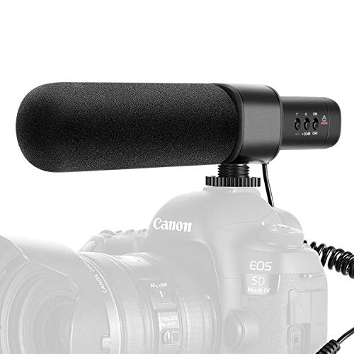 Neewer CM15 Microfono Unidirezionale a Condensatore per Fotocamera per Interviste Compatibile con Nikon/Canon/Sony/Panasonic Fotocamera/Videocamera(Non Compatibile con Canon T5i, T6 e T7, Smartphone)