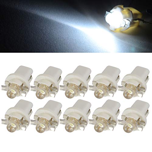 10 Pezzi Lampade LED T5 B8.5D Per Cruscotto Quadro Strumenti BIANCO Lampadine Luci 12V