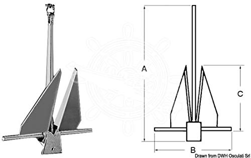 OSCULATI Ancora Danforth 15 kg