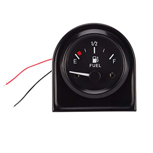 Vosarea Indicatore di livello di carburante 12 V LED E-1/2-F, puntatore 52 mm, indicatore del livello dell'olio di retroilluminazione (nero)