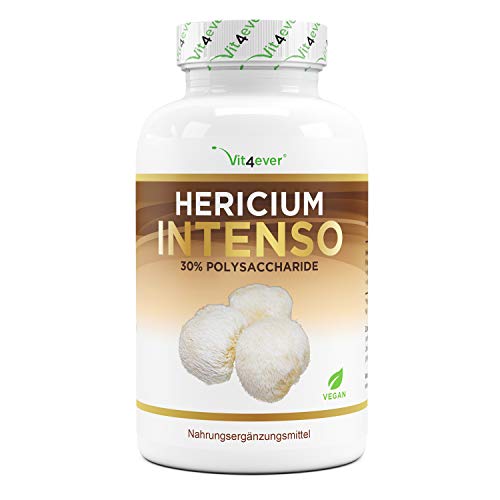 Fungo Hericium Erinaceus - 1300 mg per dose giornaliera - 120 Capsule - Premium: 30% Polisaccaridi & 5% Beta Glucano - Dose elevata - 100% Estratto di funghi porcini - Vegan