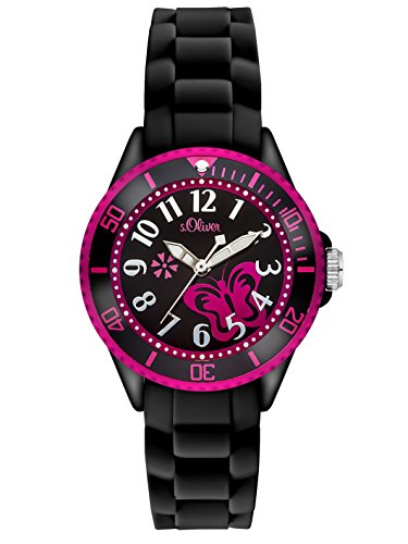 S.Oliver SO-2993-PQ Orologio Analogico da Polso, Bambina, al Quarzo, in Silicone