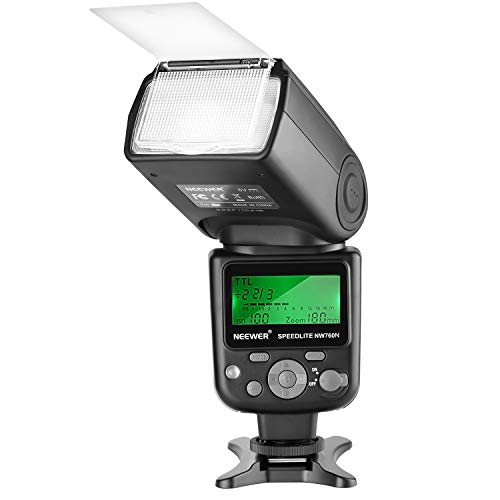 Neewer TTL Flash Speedlite Remoto NW760 con Schermo LCD compatibile con Nikon D7200 D7100 D7000 D5500 D5300 D5200 D5100 D5000 D3300 D3200 D3100 D700 D600 D500 D90 D80 D70 D60 D50 e Altre DSLR Nikon