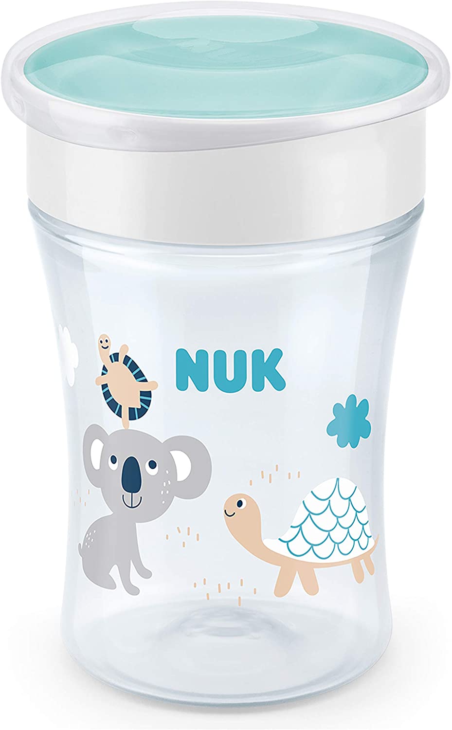 NUK Magic Cup bicchiere antigoccia | Bordo anti-rovesciamento a 360° | 8+ mesi | Senza BPA | 230 ml | Koala (trasparente)