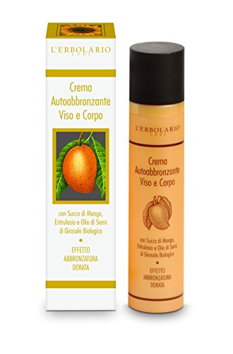 L'Erbolario, Crema Autoabbronzante Viso e Corpo Con Succo di Mango, Abbronzatura Graduale, 100 ml