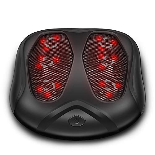 Nekteck Massaggiatore Plantare con Calore Rilassante Massaggiatore Elettrico Shiatsu,18 Nodi Massaggianti,Funzione Calore,Controlli Touch e Design Ergonomico