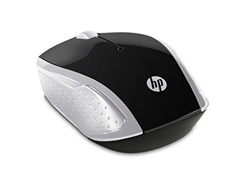 HP - PC 200 Mouse Wireless, Tecnologia LED Rosso, Laser fino a 1000 DPI, 3 Pulsanti, Rotella Scorrimento, Ricevitore USB Wireless 2.4 GHz Incluso, Design Pratico e Confortevole, Ambidestro, Argento