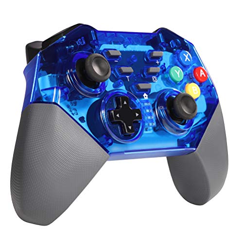 Shumeifang Controller per Nintendo Switch,Wireless Joystick per Nintendo Switch PRO Controller Switch Gamepad Joypad con 6-Axis - Blu Gyro Somatosensory Dual Motor Regolabile Vibration Switch Joypad