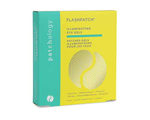 Patchology FlashPatch - Cuscinetti gel illuminanti per occhiaie con vitamina C, tè verde e minerali perlati, 5 paia in ogni confezione