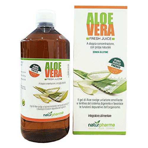 Aloe Vera Puro Succo Fresco 100% a Doppia Concentrazione ad Azione Depurativa 1000 ml con misurino