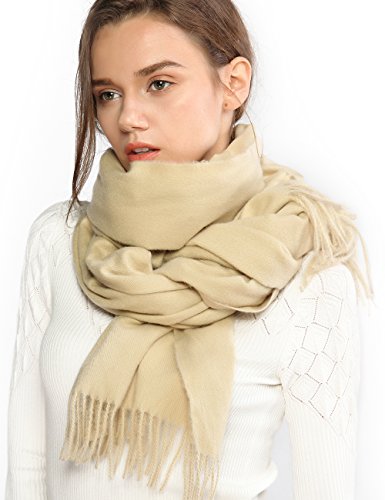 RIIQIICHY Donna Sciarpa Scialle Pashmina Invernale Elegante Lungo Morbida Calda Stole Avvolgere Beige