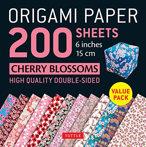 Origami Paper 200 Sheets Cherry Blossoms 6 Inch - 15cm: Tuttle Origami Paper: High-Quality Origami Sheets Printed With 12 Different Patterns: Instructions for 8 Projects Included