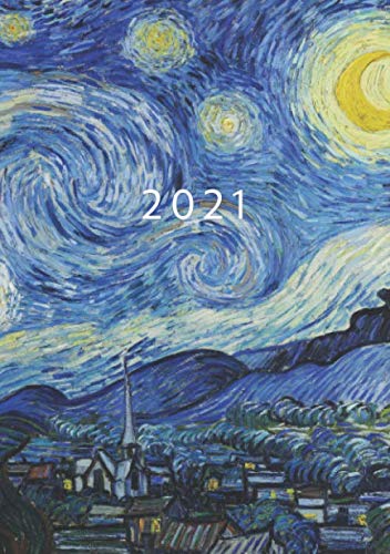 2021: Agenda Settimanale | Formato A5 Tascabile | 1 Settimana Su 2 Pagine | 12 Mesi Planner | Design Semplice | Diario Caledario Appuntamenti Agenda Giornaliera | Van Gogh Notte stellata