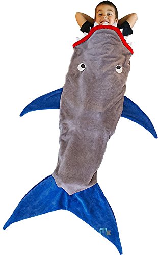 LZYMSZ Coperta di coda di squalo Mermaid Double Shark Fleece Shark Caldo accogliente nel divano letto Regalo di compleanno di Natale per i bambini Teens Sacco a pelo