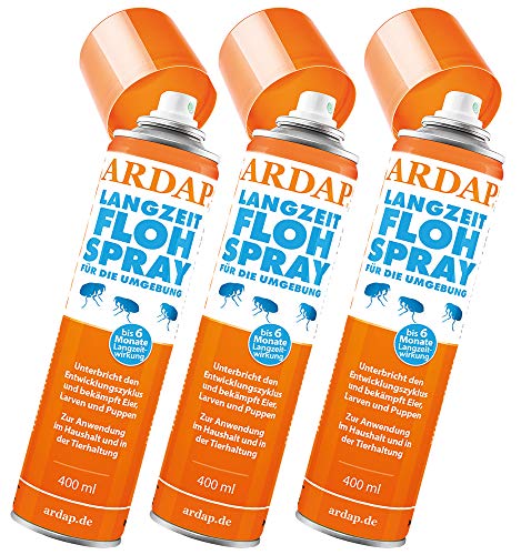 Ardap A lungo termine Spray per pulci per Ambiente Quiko L'originale - 3 x 400 ml