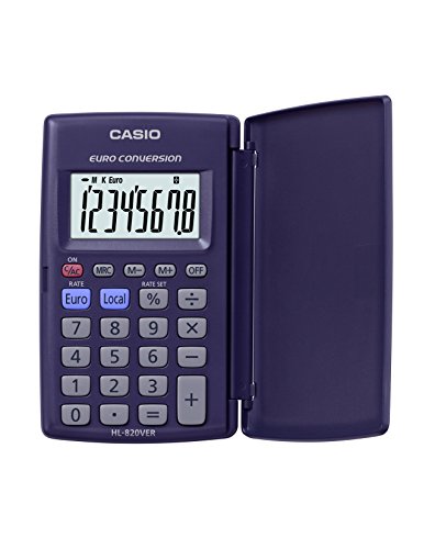 CASIO HL-820VER calcolatrice tascabile - Display a 8 cifre, con euroconvertitore e alimentazione a batteria
