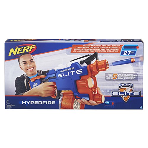 Hasbro Nerf B5573EU4 Nerf N-Strike Elite Hyperfire - Blaster con 25 Elite Darts, Multicolore, 8 + anni